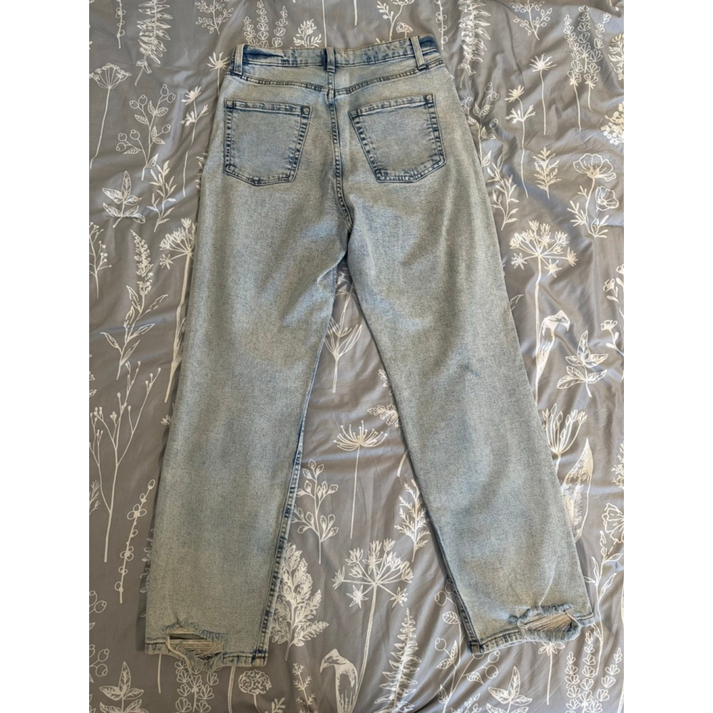 Women's Wild Fable Highest Rise 90s Straight Leg Light Blue Distressed Jeans - Picture 6 of 7